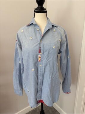Ralph Lauren Light Blue Denim Embroidered Button-Up Oxford Shirt